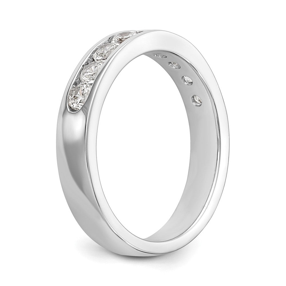 Platin 9 Stein 3/4 Karat Rund Diamant Komplett Kanalfassung Ring