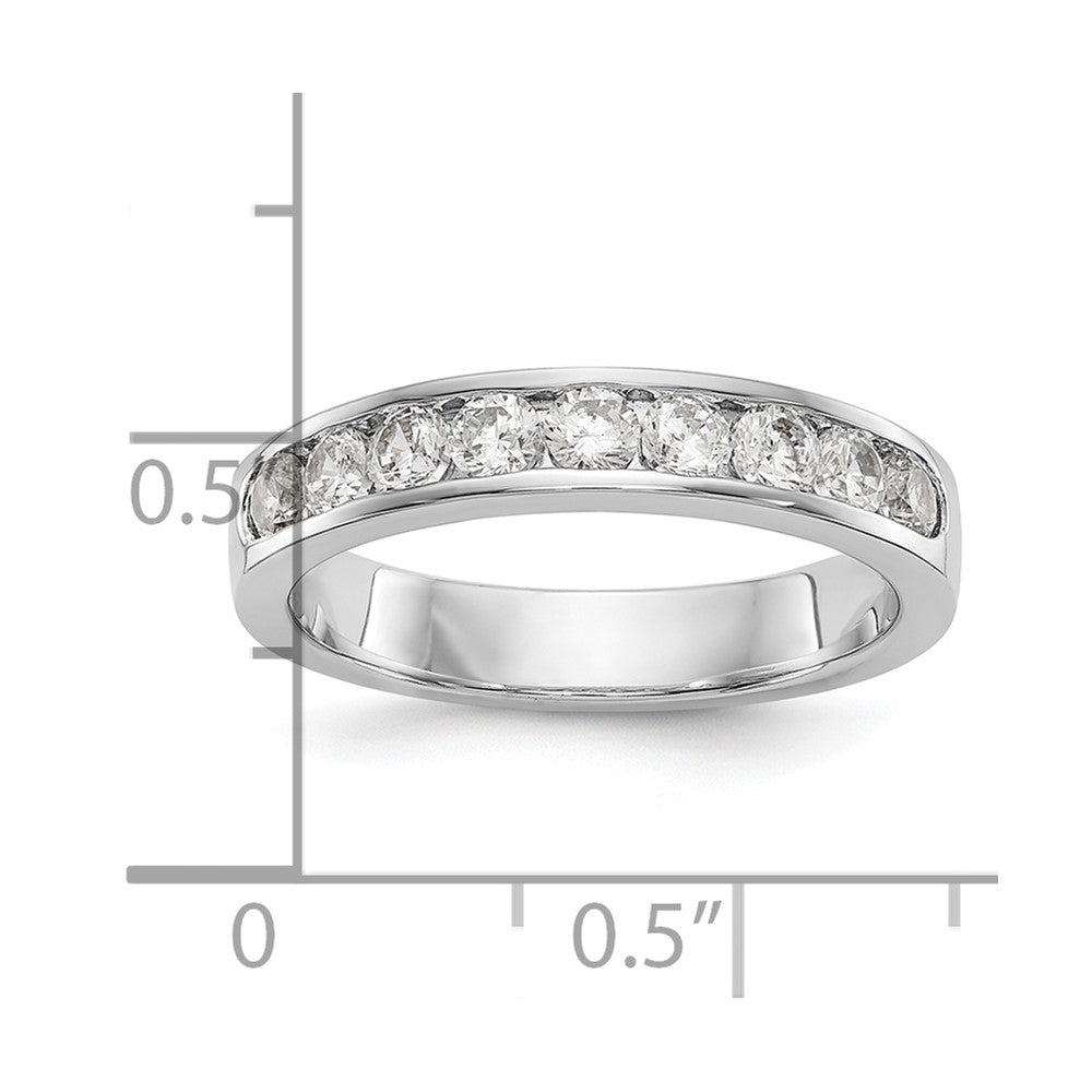 Platin 9 Stein 3/4 Karat Rund Diamant Komplett Kanalfassung Ring