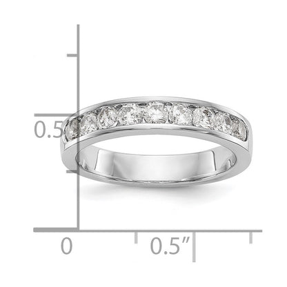 Platin 9 Stein 3/4 Karat Rund Diamant Komplett Kanalfassung Ring