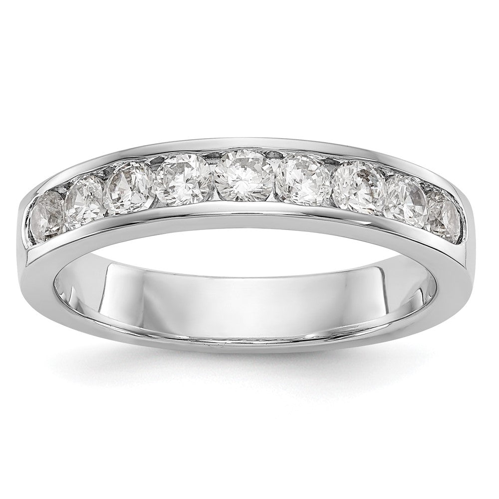 Platin 9 Stein 3/4 Karat Rund Diamant Komplett Kanalfassung Ring