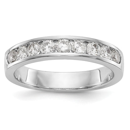 Platin 9 Stein 3/4 Karat Rund Diamant Komplett Kanalfassung Ring