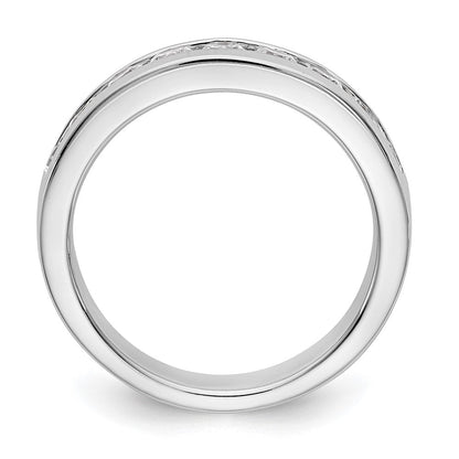 14K Weißgold 9 Stein Diamant Kanalfassung Ring