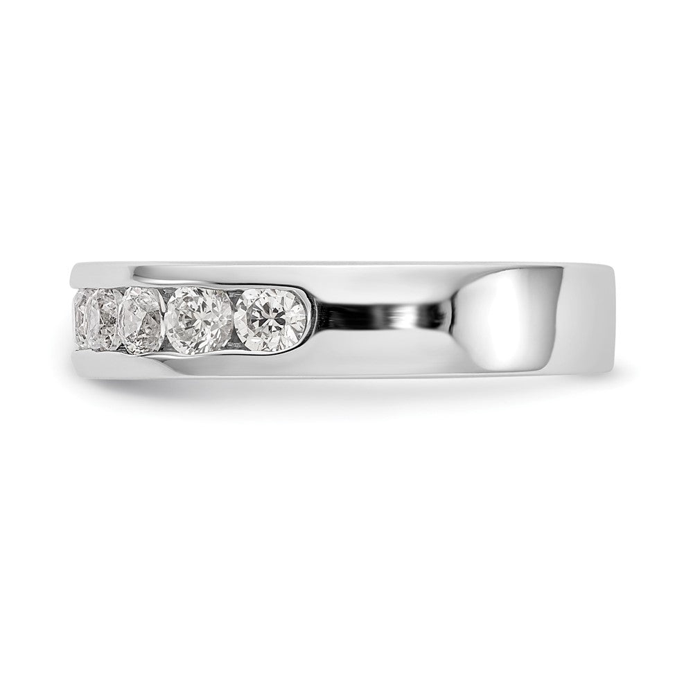 14K Weißgold 9 Stein 7/8 Karat Rund Diamant Komplett Kanalfassung Ring