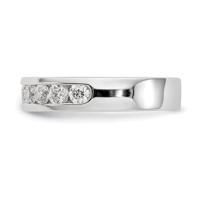14K Weißgold 9 Stein Diamant Kanalfassung Ring