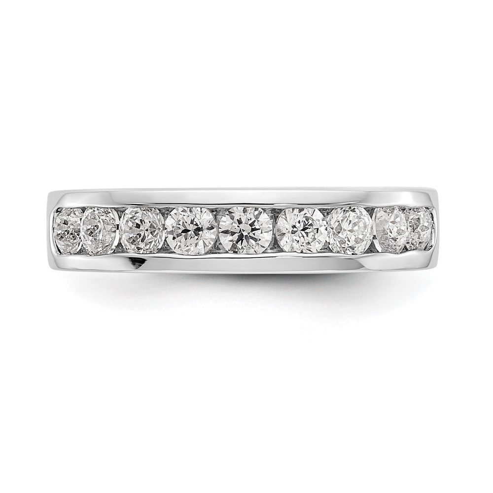 14K Weißgold 9 Stein Diamant Kanalfassung Ring