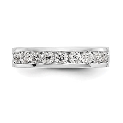 14K Weißgold 9 Stein Diamant Kanalfassung Ring