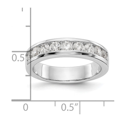 14K Weißgold 9 Stein Diamant Kanalfassung Ring