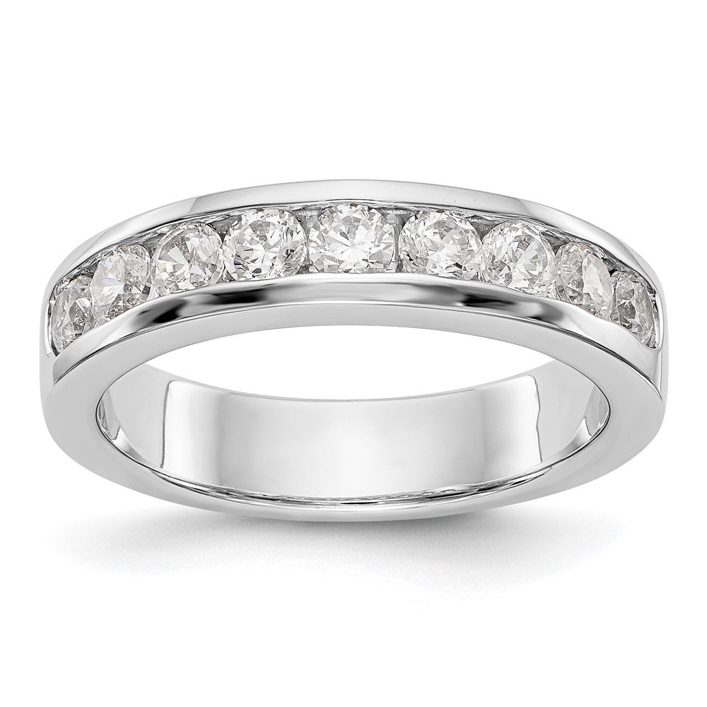 14K Weißgold 9 Stein Diamant Kanalfassung Ring