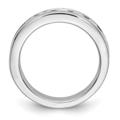 14K Weißgold 9-stone Echt Diamant Kanalfassung Ring