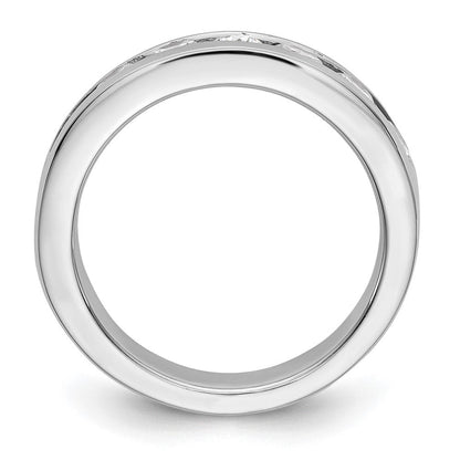 14K Weißgold Ring mit 9 Diamanten in Kanalfassung