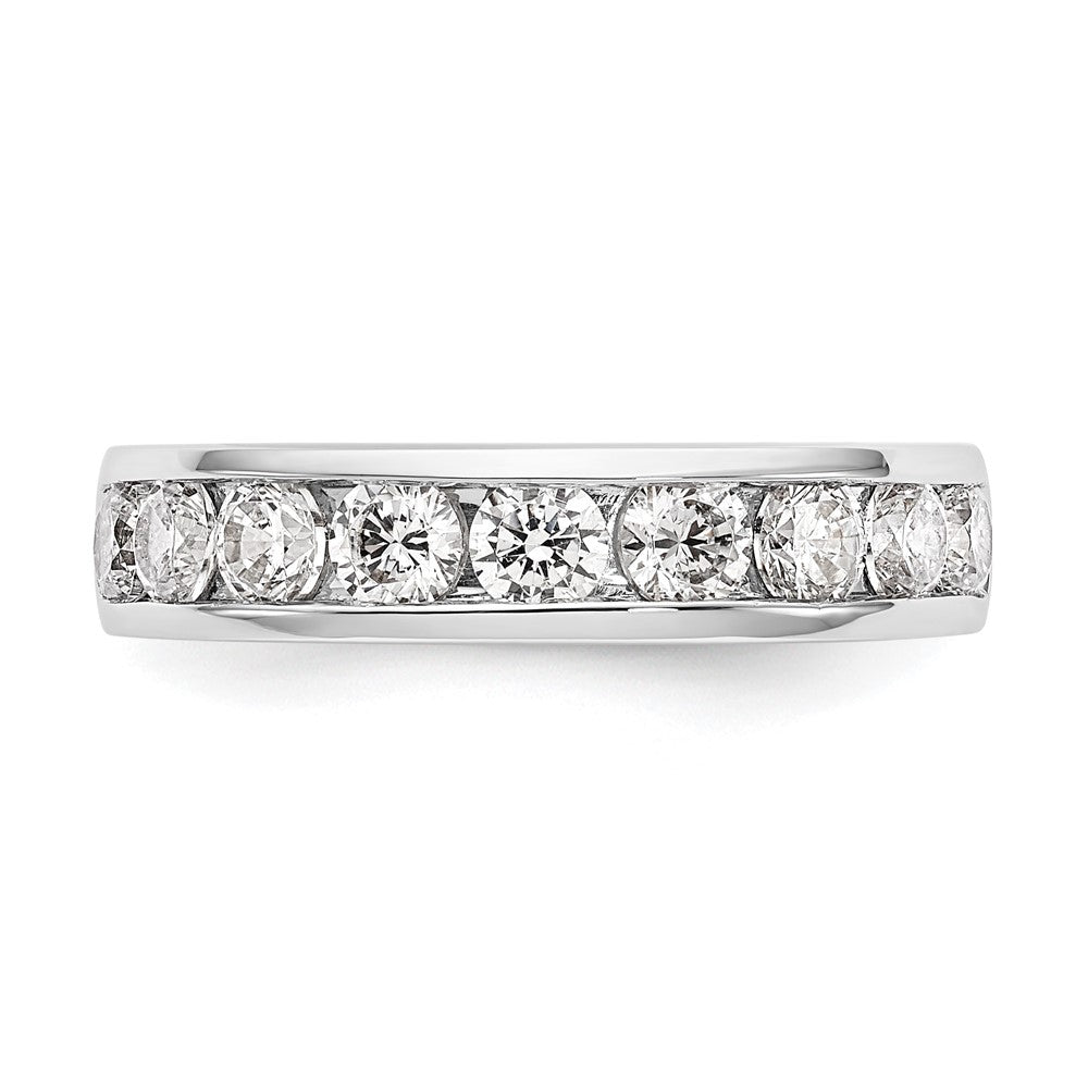 14K Weißgold Ring mit 9 Diamanten in Kanalfassung