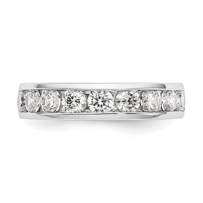 14K Weißgold Ring mit 9 Diamanten in Kanalfassung