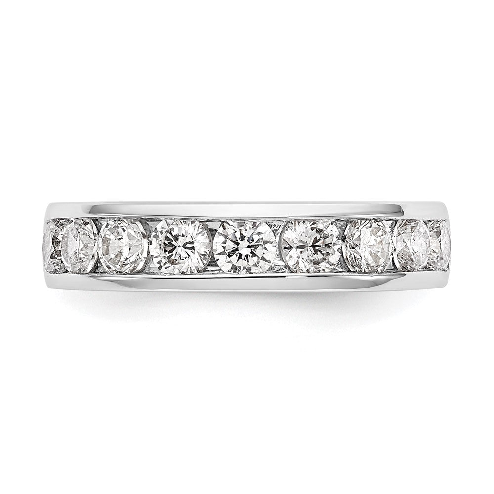 14K Weißgold 9-stone Echt Diamant Kanalfassung Ring