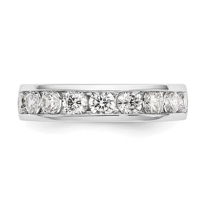 14K Weißgold 9-stone Echt Diamant Kanalfassung Ring