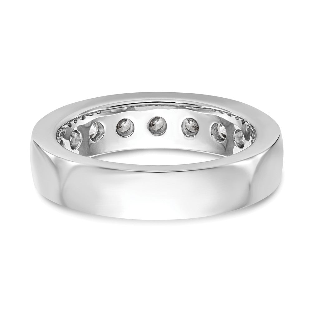14K Weißgold 9-stone Echt Diamant Kanalfassung Ring