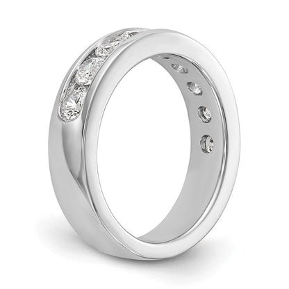 14K Weißgold 9-stone Echt Diamant Kanalfassung Ring