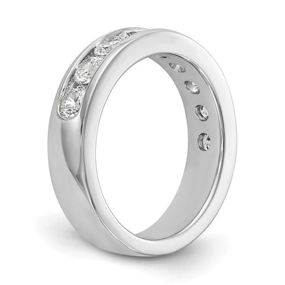 14K Weißgold Ring mit 9 Diamanten in Kanalfassung