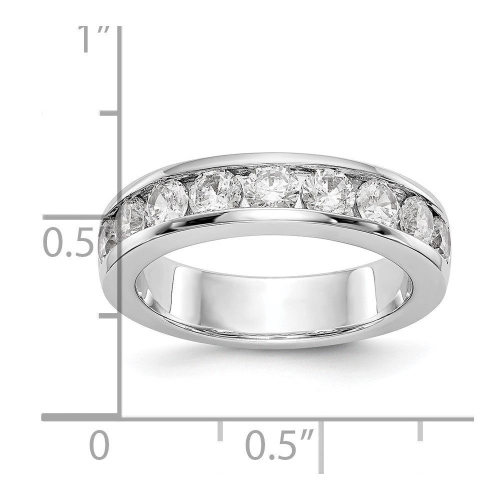 14K Weißgold Ring mit 9 Diamanten in Kanalfassung
