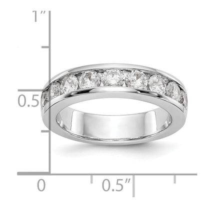14K Weißgold Ring mit 9 Diamanten in Kanalfassung
