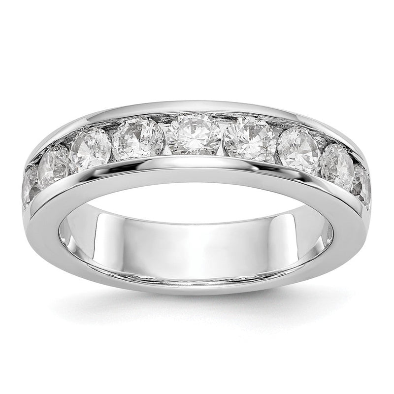 14K Weißgold 9-stone 1.3 Karat Rund Diamant Komplett Kanalfassung Ehering Ring