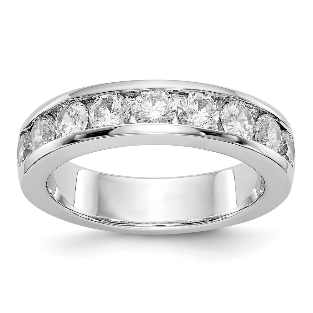 14K Weißgold 9-stone Echt Diamant Kanalfassung Ring