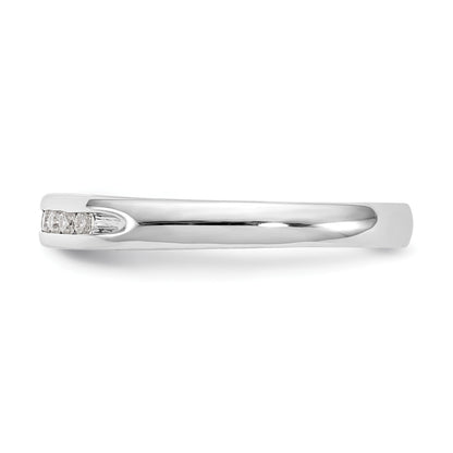 14K Weißgold Ehering mit 9 natürlichen Diamanten in Kanalfassung, 0,135 ct. Gesamtgewicht