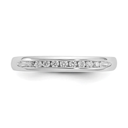 14K Weißgold Ehering mit 9 natürlichen Diamanten in Kanalfassung, 0,135 ct. Gesamtgewicht