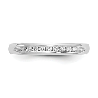 14K Weißgold Ehering mit 9 natürlichen Diamanten in Kanalfassung, 0,135 ct. Gesamtgewicht