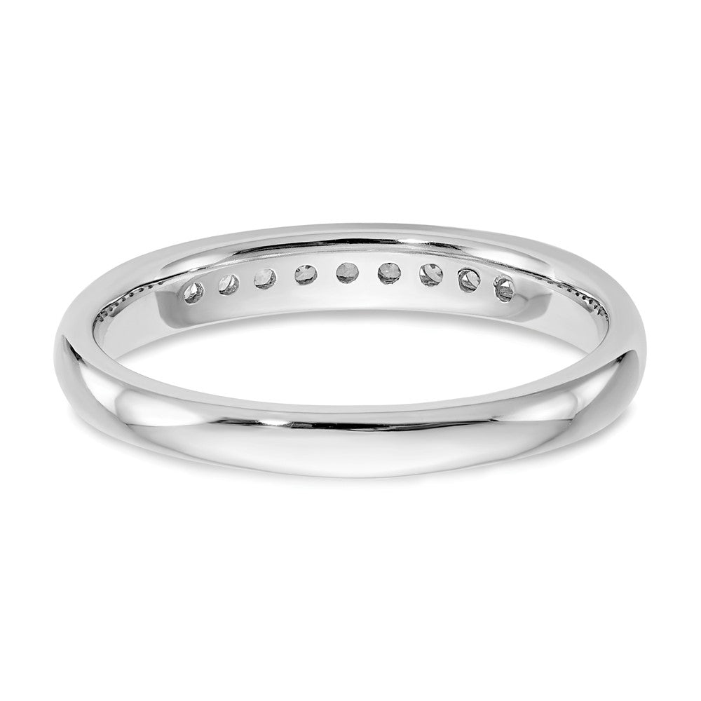 14K Weißgold Ring mit 9 kanalgefassten, im Labor gezüchteten Diamanten, VS/SI+ G+