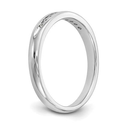 14K Weißgold Ring mit 9 kanalgefassten, im Labor gezüchteten Diamanten, VS/SI+ G+