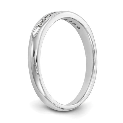 14K Weißgold Ehering mit 9 natürlichen Diamanten in Kanalfassung, 0,135 ct. Gesamtgewicht