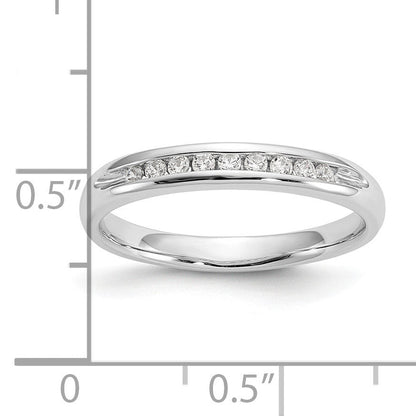 14K Weißgold Ehering mit 9 natürlichen Diamanten in Kanalfassung, 0,135 ct. Gesamtgewicht