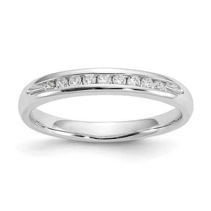 14K Weißgold Ehering mit 9 natürlichen Diamanten in Kanalfassung, 0,135 ct. Gesamtgewicht