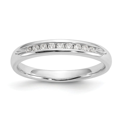 14K Weißgold Ehering mit 9 natürlichen Diamanten in Kanalfassung, 0,135 ct. Gesamtgewicht