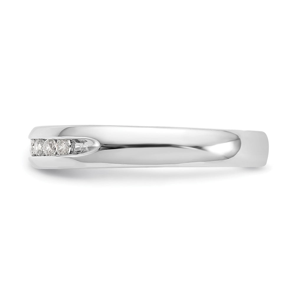 14K Weißgold Ehering mit 9 natürlichen Diamanten in Kanalfassung