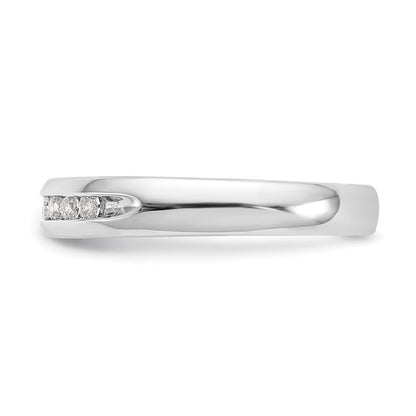 14K Weißgold Ehering mit 9 natürlichen Diamanten in Kanalfassung