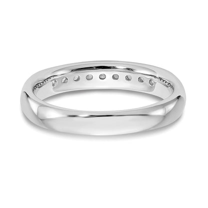 14K Weißgold Ehering mit 9 natürlichen Diamanten in Kanalfassung