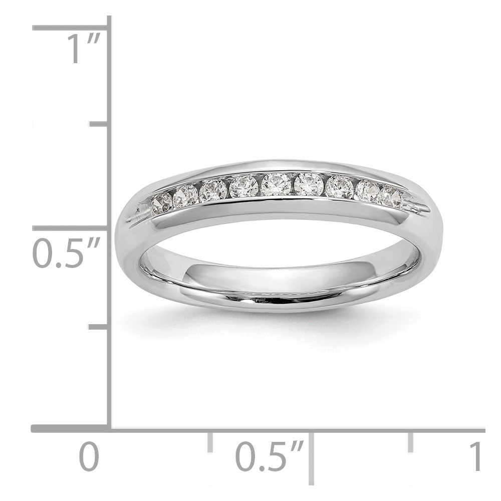 14K Weißgold Ehering mit 9 natürlichen Diamanten in Kanalfassung