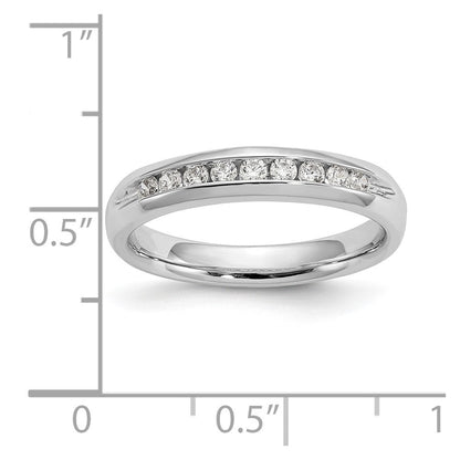 14K Weißgold Ehering mit 9 natürlichen Diamanten in Kanalfassung