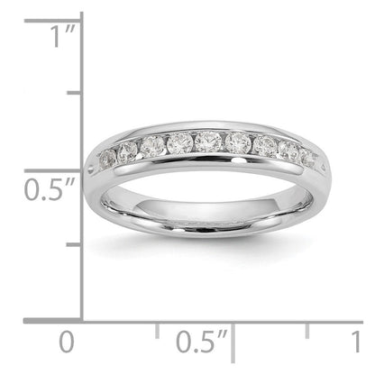 14K Weißgold Ehering mit 9 Diamanten in Kanalfassung