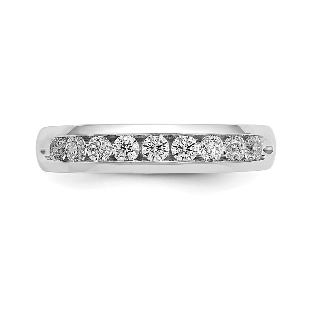 14K Weißgold Ring mit 0,5 ct. im Labor gezüchteten Diamanten VS/SI+ G+ Neun-Stein-Fashion