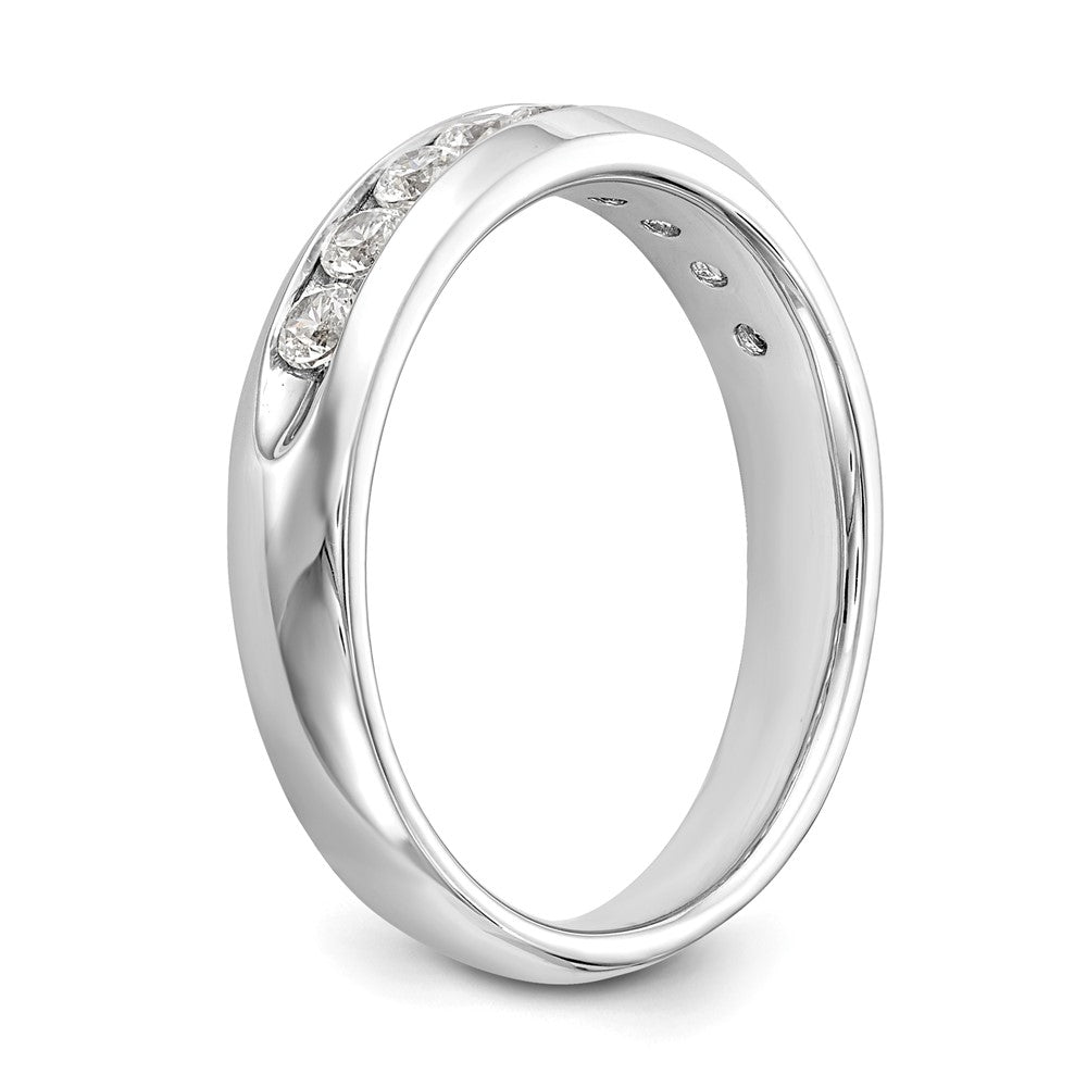 14K Weißgold Ehering mit 9 Diamanten in Kanalfassung