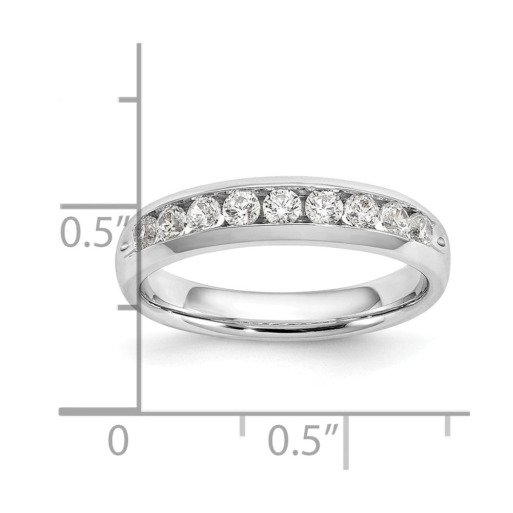 14K Weißgold Ehering mit 9 Diamanten in Kanalfassung
