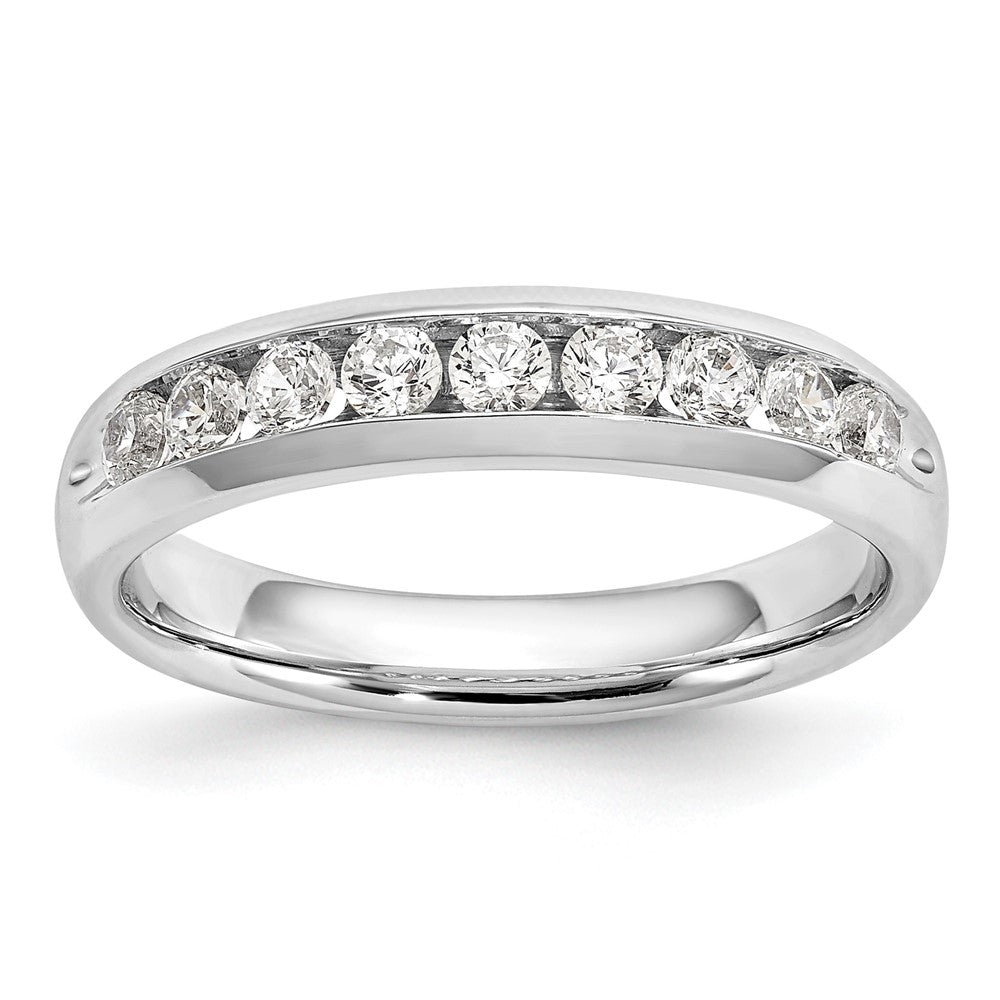 14K Weißgold Ring mit 0,5 ct. im Labor gezüchteten Diamanten VS/SI+ G+ Neun-Stein-Fashion