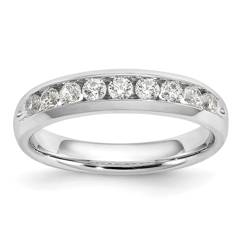 14K Weißgold Ring mit 0,5 ct. im Labor gezüchteten Diamanten VS/SI+ G+ Neun-Stein-Fashion