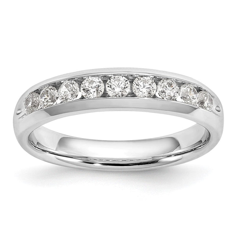 14K Weißgold Ring mit 9 Diamanten in Kanalfassung