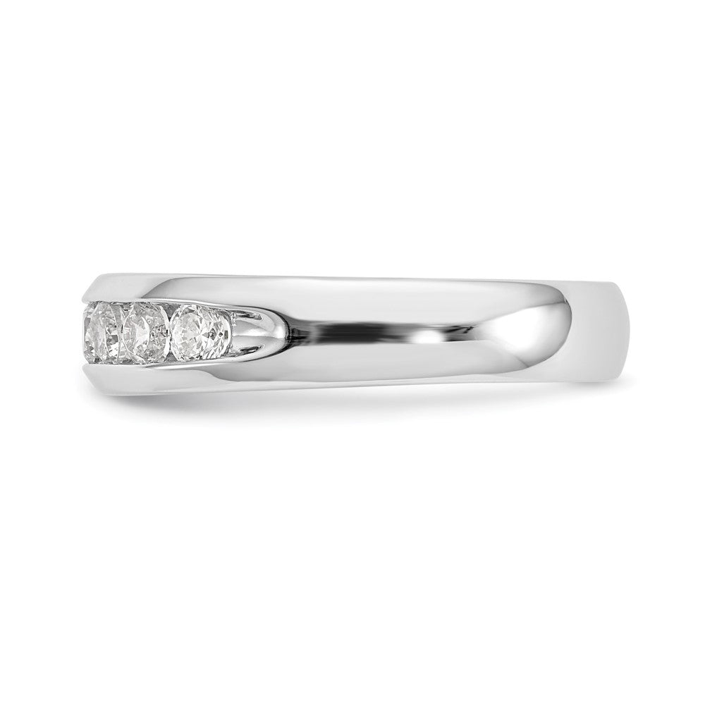 14K Weißgold Ehering mit 9 Diamanten in Kanalfassung