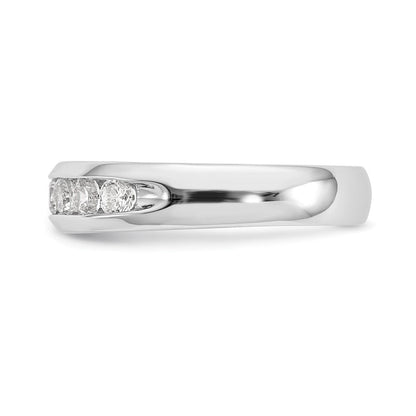 14K Weißgold Ehering mit 9 Diamanten in Kanalfassung