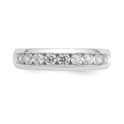 14K Weißgold Ehering mit 9 Diamanten in Kanalfassung