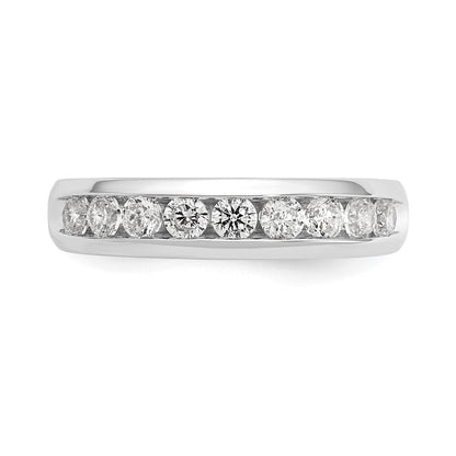 14K Weißgold Ehering mit 9 Diamanten in Kanalfassung